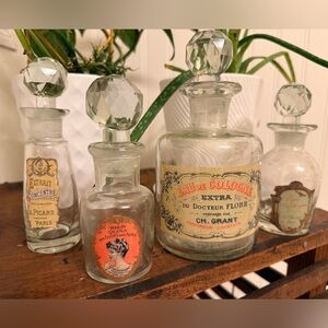 Vintage Inspired Glass Perfume Bottles Set